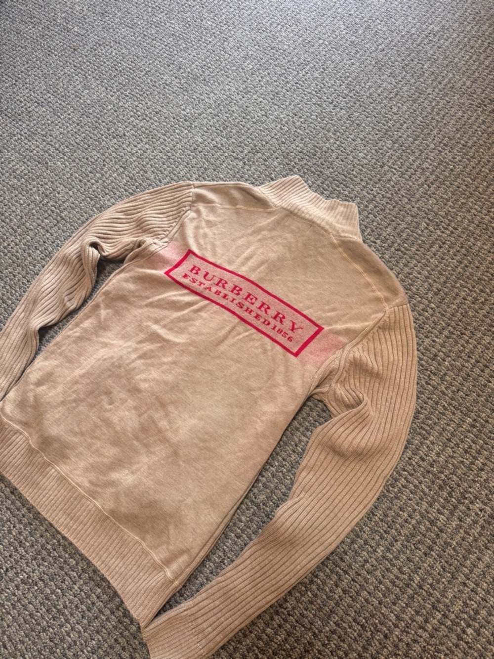 Burberry Beige Turtleneck Sweater with Pink Logo Box
